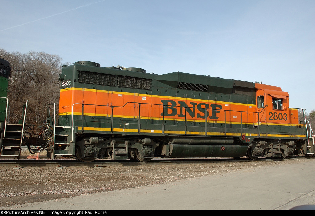 BNSF 2803, EMD GP30 rebuild to BN GP39M, at Gibson Yard 